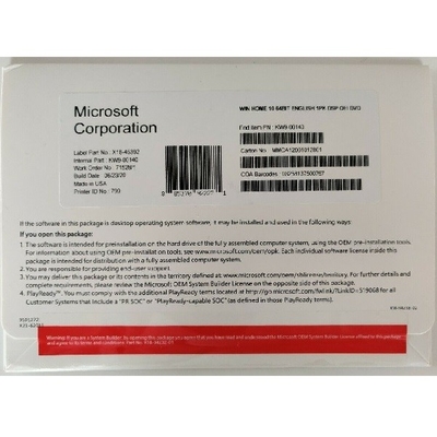Microsoft विंडोज 10 होम 32 बिट / 64 बिट OEM पैक्ड